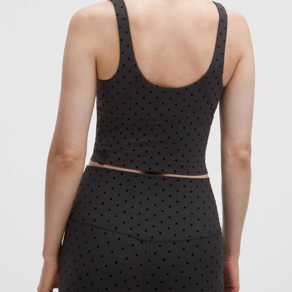 lululemon athletica Black Polka Dot Cropped Tank Top - Picture 2 of 4